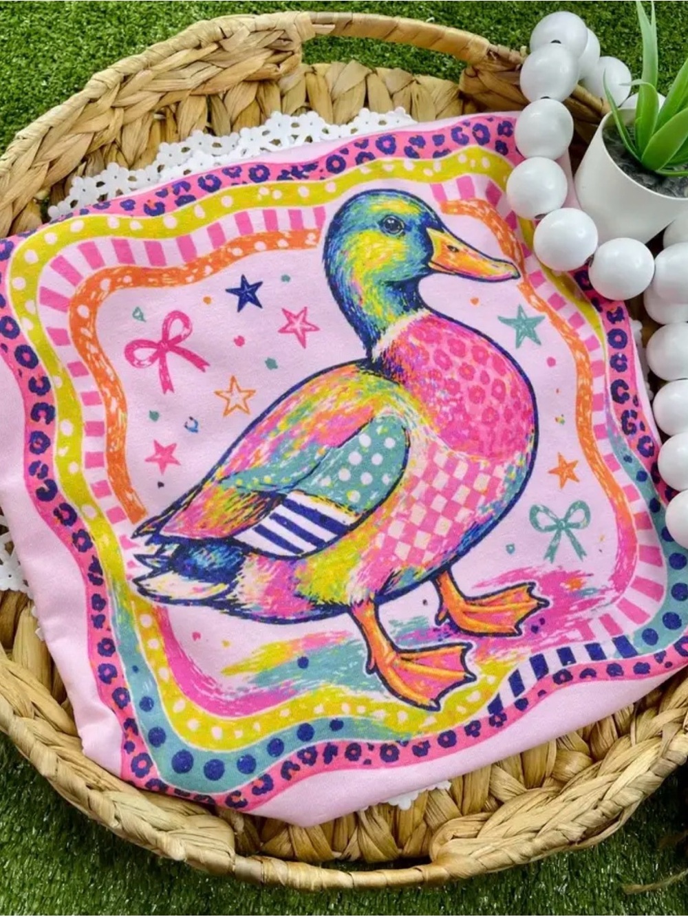 Duck mallard watercolor southern western boho washed graphic tunic top shirt